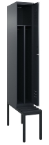 C+P Spind Classic PLUS 0800507-20f mit Trennwand +Sitzbank 2 Abt.300mm Zylinderschloss (HxBxT) 2120x600x815mm k7016/7035