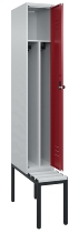 C+P Spind Classic PLUS 0800507-20f mit Trennwand +Sitzbank 2 Abt.300mm Zylinderschloss (HxBxT) 2120x600x815mm k7016/7035