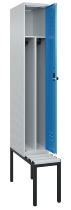 C+P Spind Classic PLUS 0800507-20f mit Trennwand +Sitzbank 2 Abt.300mm Zylinderschloss (HxBxT) 2120x600x815mm k7016/7035