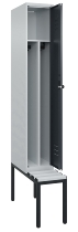 C+P Spind Classic PLUS 0800507-20f mit Trennwand +Sitzbank 2 Abt.300mm Zylinderschloss (HxBxT) 2120x600x815mm k7016/7035