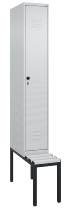 C+P Spind Classic PLUS 0800507-20f mit Trennwand +Sitzbank 2 Abt.300mm Zylinderschloss (HxBxT) 2120x600x815mm k7016/7035