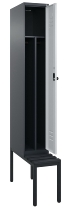 C+P Spind Classic PLUS 0800507-20f mit Trennwand +Sitzbank 2 Abt.300mm Zylinderschloss (HxBxT) 2120x600x815mm k7016/7035