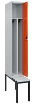 C+P Spind Classic PLUS 0800507-20f mit Trennwand +Sitzbank 2 Abt.300mm Zylinderschloss (HxBxT) 2120x600x815mm k7016/7035