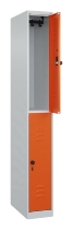 C+P Doppelstock-Spind 080300-39 Classic PLUS bodenstehend 3 Abt.250mm je 2 Fächer Zylinderschloss (HxBxT)1850x750x500mm 7035/3003