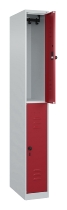 C+P Doppelstock-Spind 080300-39 Classic PLUS bodenstehend 3 Abt.250mm je 2 Fächer Zylinderschloss (HxBxT)1850x750x500mm 7035/3003
