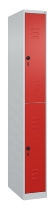 C+P Doppelstock-Spind 080300-39 Classic PLUS bodenstehend 3 Abt.250mm je 2 Fächer Zylinderschloss (HxBxT)1850x750x500mm 7035/3003