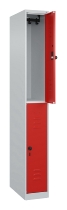 C+P Doppelstock-Spind 080300-39 Classic PLUS bodenstehend 3 Abt.250mm je 2 Fächer Zylinderschloss (HxBxT)1850x750x500mm 7035/3003
