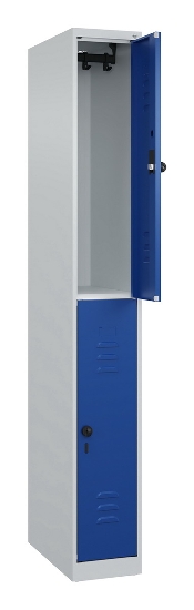 C+P Doppelstock-Spind 080300-39 Classic PLUS bodenstehend 3 Abt.250mm je 2 Fächer Zylinderschloss (HxBxT)1850x750x500mm 7035/3003