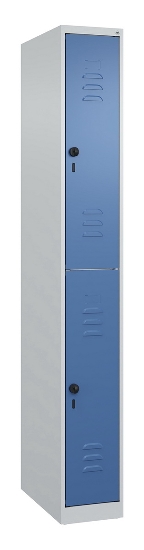 C+P Doppelstock-Spind 080300-39 Classic PLUS bodenstehend 3 Abt.250mm je 2 Fächer Zylinderschloss (HxBxT)1850x750x500mm 7035/3003