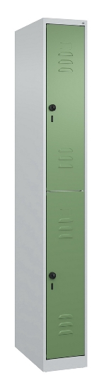 C+P Doppelstock-Spind 080300-39 Classic PLUS bodenstehend 3 Abt.250mm je 2 Fächer Zylinderschloss (HxBxT)1850x750x500mm 7035/3003