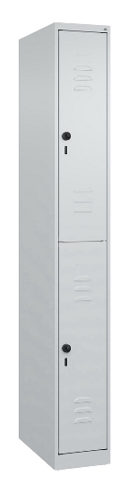 C+P Doppelstock-Spind 080300-39 Classic PLUS bodenstehend 3 Abt.250mm je 2 Fächer Zylinderschloss (HxBxT)1850x750x500mm 7035/3003