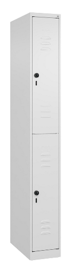 C+P Doppelstock-Spind 080300-39 Classic PLUS bodenstehend 3 Abt.250mm je 2 Fächer Zylinderschloss (HxBxT)1850x750x500mm 7035/3003