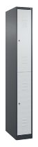 C+P Doppelstock-Spind 080300-39 Classic PLUS bodenstehend 3 Abt.250mm je 2 Fächer Zylinderschloss (HxBxT)1850x750x500mm 7035/3003