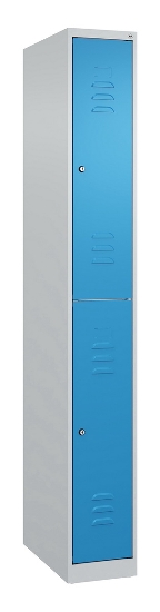 C+P Doppelstock-Spind 080300-39 Classic PLUS bodenstehend 3 Abt.250mm je 2 Fächer Zylinderschloss (HxBxT)1850x750x500mm 7035/3003