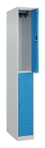 C+P Doppelstock-Spind 080300-39 Classic PLUS bodenstehend 3 Abt.250mm je 2 Fächer Zylinderschloss (HxBxT)1850x750x500mm 7035/3003