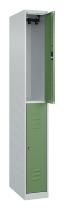 C+P Doppelstock-Spind 080300-39 Classic PLUS bodenstehend 3 Abt.250mm je 2 Fächer Zylinderschloss (HxBxT)1850x750x500mm 7035/3003