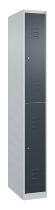 C+P Doppelstock-Spind 080300-39 Classic PLUS bodenstehend 3 Abt.250mm je 2 Fächer Zylinderschloss (HxBxT)1850x750x500mm 7035/3003