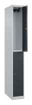 C+P Doppelstock-Spind 080300-39 Classic PLUS bodenstehend 3 Abt.250mm je 2 Fächer Zylinderschloss (HxBxT)1850x750x500mm 7035/3003