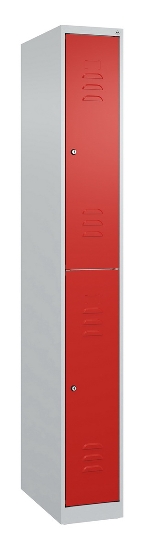C+P Doppelstock-Spind 080300-39 Classic PLUS bodenstehend 3 Abt.250mm je 2 Fächer Zylinderschloss (HxBxT)1850x750x500mm 7035/3003