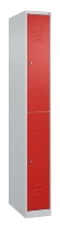 C+P Doppelstock-Spind 080300-39 Classic PLUS bodenstehend 3 Abt.250mm je 2 Fächer Zylinderschloss (HxBxT)1850x750x500mm 7035/3003