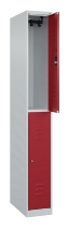 C+P Doppelstock-Spind 080300-39 Classic PLUS bodenstehend 3 Abt.250mm je 2 Fächer Zylinderschloss (HxBxT)1850x750x500mm 7035/3003