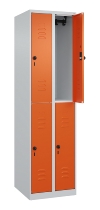 C+P Doppelstock-Spind 080300-39 Classic PLUS bodenstehend 3 Abt.250mm je 2 Fächer Zylinderschloss (HxBxT)1850x750x500mm 7035/3003