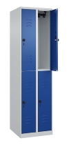 C+P Doppelstock-Spind 080300-39 Classic PLUS bodenstehend 3 Abt.250mm je 2 Fächer Zylinderschloss (HxBxT)1850x750x500mm 7035/3003