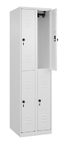 C+P Doppelstock-Spind 080300-39 Classic PLUS bodenstehend 3 Abt.250mm je 2 Fächer Zylinderschloss (HxBxT)1850x750x500mm 7035/3003