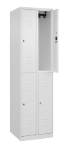C+P Doppelstock-Spind 080300-39 Classic PLUS bodenstehend 3 Abt.250mm je 2 Fächer Zylinderschloss (HxBxT)1850x750x500mm 7035/3003