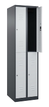 C+P Doppelstock-Spind 080300-39 Classic PLUS bodenstehend 3 Abt.250mm je 2 Fächer Zylinderschloss (HxBxT)1850x750x500mm 7035/3003