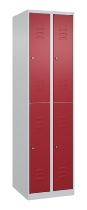 C+P Doppelstock-Spind 080300-39 Classic PLUS bodenstehend 3 Abt.250mm je 2 Fächer Zylinderschloss (HxBxT)1850x750x500mm 7035/3003