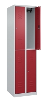 C+P Doppelstock-Spind 080300-39 Classic PLUS bodenstehend 3 Abt.250mm je 2 Fächer Zylinderschloss (HxBxT)1850x750x500mm 7035/3003