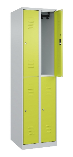 C+P Doppelstock-Spind 080300-39 Classic PLUS bodenstehend 3 Abt.250mm je 2 Fächer Zylinderschloss (HxBxT)1850x750x500mm 7035/3003