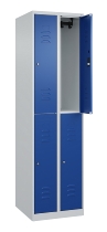 C+P Doppelstock-Spind 080300-39 Classic PLUS bodenstehend 3 Abt.250mm je 2 Fächer Zylinderschloss (HxBxT)1850x750x500mm 7035/3003