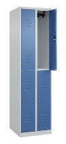 C+P Doppelstock-Spind 080300-39 Classic PLUS bodenstehend 3 Abt.250mm je 2 Fächer Zylinderschloss (HxBxT)1850x750x500mm 7035/3003