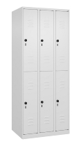 C+P Doppelstock-Spind 080300-39 Classic PLUS bodenstehend 3 Abt.250mm je 2 Fächer Zylinderschloss (HxBxT)1850x750x500mm 7035/3003