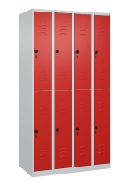 C+P Doppelstock-Spind 080300-39 Classic PLUS bodenstehend 3 Abt.250mm je 2 Fächer Zylinderschloss (HxBxT)1850x750x500mm 7035/3003
