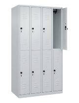 C+P Doppelstock-Spind 080300-39 Classic PLUS bodenstehend 3 Abt.250mm je 2 Fächer Zylinderschloss (HxBxT)1850x750x500mm 7035/3003