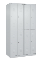 C+P Doppelstock-Spind 080300-39 Classic PLUS bodenstehend 3 Abt.250mm je 2 Fächer Zylinderschloss (HxBxT)1850x750x500mm 7035/3003