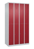 C+P Doppelstock-Spind 080300-39 Classic PLUS bodenstehend 3 Abt.250mm je 2 Fächer Zylinderschloss (HxBxT)1850x750x500mm 7035/3003
