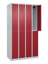 C+P Doppelstock-Spind 080300-39 Classic PLUS bodenstehend 3 Abt.250mm je 2 Fächer Zylinderschloss (HxBxT)1850x750x500mm 7035/3003