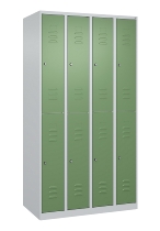 C+P Doppelstock-Spind 080300-39 Classic PLUS bodenstehend 3 Abt.250mm je 2 Fächer Zylinderschloss (HxBxT)1850x750x500mm 7035/3003
