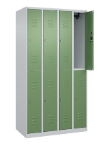 C+P Doppelstock-Spind 080300-39 Classic PLUS bodenstehend 3 Abt.250mm je 2 Fächer Zylinderschloss (HxBxT)1850x750x500mm 7035/3003