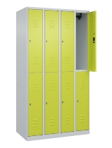C+P Doppelstock-Spind 080300-39 Classic PLUS bodenstehend 3 Abt.250mm je 2 Fächer Zylinderschloss (HxBxT)1850x750x500mm 7035/3003