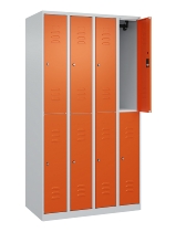 C+P Doppelstock-Spind 080300-39 Classic PLUS bodenstehend 3 Abt.250mm je 2 Fächer Zylinderschloss (HxBxT)1850x750x500mm 7035/3003