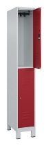 C+P Doppelstock-Spind 080310-22 Classic PLUS Füße 2-Abt.400mm je 2 Fächer Zylinderschloss (HxBxT)1950x800x500mm 7035/2004