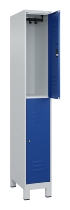 C+P Doppelstock-Spind 080310-22 Classic PLUS Füße 2-Abt.400mm je 2 Fächer Zylinderschloss (HxBxT)1950x800x500mm 7035/2004
