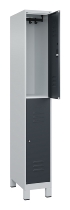 C+P Doppelstock-Spind 080310-22 Classic PLUS Füße 2-Abt.400mm je 2 Fächer Zylinderschloss (HxBxT)1950x800x500mm 7035/2004