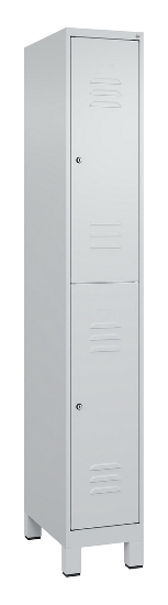C+P Doppelstock-Spind 080310-22 Classic PLUS Füße 2-Abt.400mm je 2 Fächer Zylinderschloss (HxBxT)1950x800x500mm 7035/2004