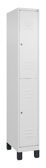 C+P Doppelstock-Spind 080310-22 Classic PLUS Füße 2-Abt.400mm je 2 Fächer Zylinderschloss (HxBxT)1950x800x500mm 7035/2004